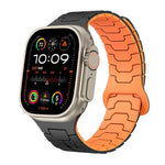 Steel Dragon Scale Magnetic Silicone Watch Band, For Apple Watch 46mm / 49mm / 45mm / 44mm