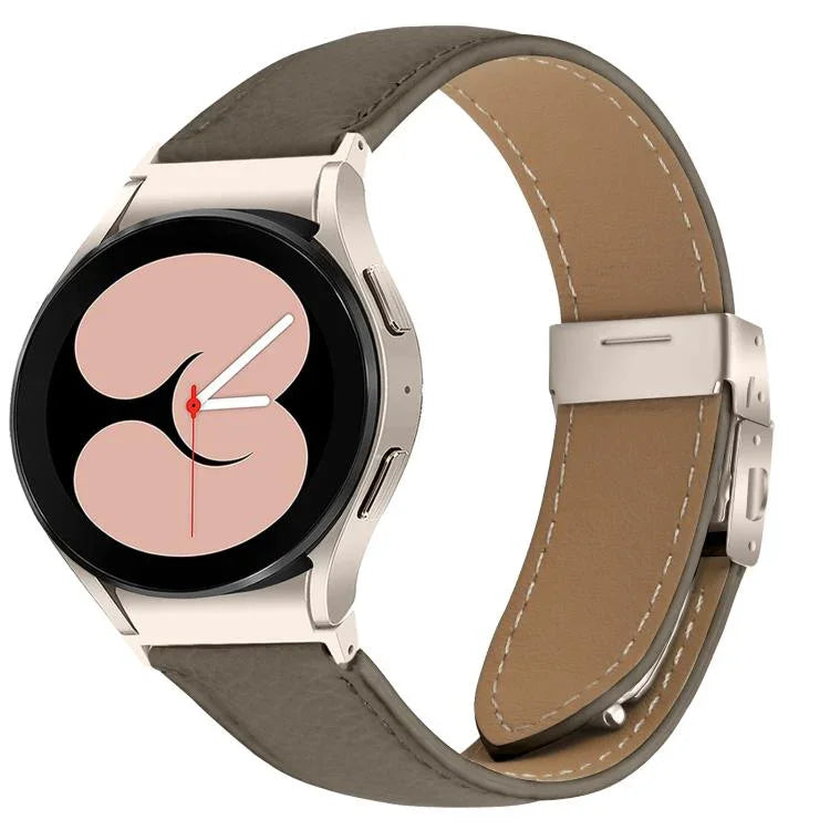 Lychee Texture Starlight Turtle Back Buckle Leather Watch Band, For Samsung Galaxy Watch 7 40 / 44mm