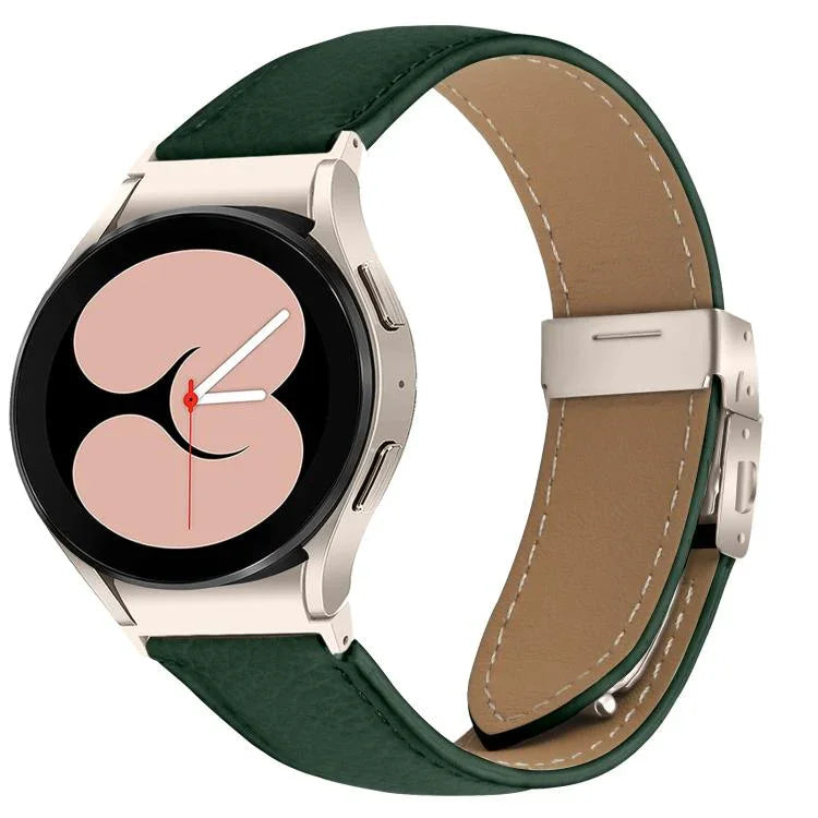 Lychee Texture Starlight Turtle Back Buckle Leather Watch Band, For Samsung Galaxy Watch 7 40 / 44mm