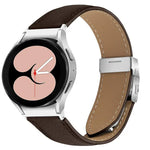 Lychee Texture Silver Turtle Back Buckle Leather Watch Band, For Samsung Galaxy Watch 7 40 / 44mm