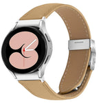 Lychee Texture Silver Turtle Back Buckle Leather Watch Band, For Samsung Galaxy Watch 7 40 / 44mm