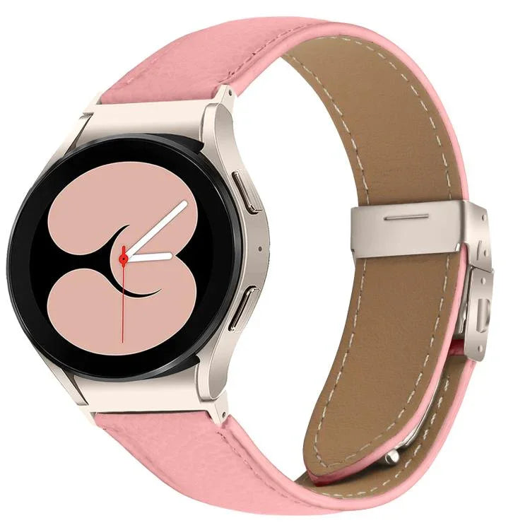 Quick Release Lychee Texture Starlight Turtle Back Buckle Leather Watch Band, For Samsung Galaxy Watch 7 40 / 44mm