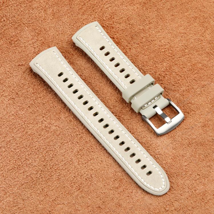 Silicone Hybrid Leather Watch Band, For Huawei Watch 5 42mm, For Huawei Watch 5 46mm