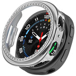 Single Row Diamond Half Coverage Hollow PC Watch Case, For Galaxy Watch 9 / 8 44mm, For Galaxy Watch 9 / 8 40mm