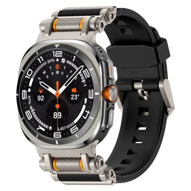 Metal Watch Connector Silicone Watch Band, For Samsung Galaxy Watch Ultra 47mm / Ultra 2025