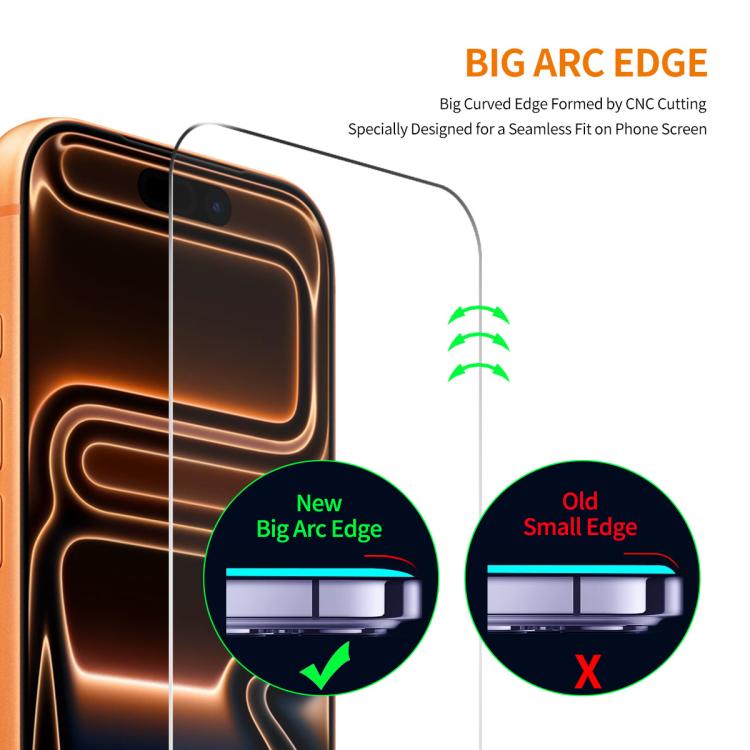 ENKAY Thickened Glue No White Edge 9H Big Arc Edge High Aluminum-silicon Tempered Glass Film, For iPhone 17 Pro Max, For iPhone 17 Pro, For iPhone 17, For iPhone Air