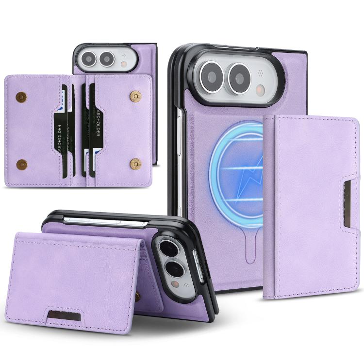 Kalebol Strong MagSafe Magnetic Two-Fold Card Bag Leather Phone Case, For iPhone Fold, For iPhone 18 Pro, For iPhone 18 Pro Max, For iPhone 17 Pro Max, For iPhone 17 Pro, For iPhone 17, For iPhone Air, For iPhone 17e / 16e