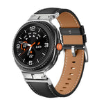 Metal Head Connector Genuine Leather Watch Band, For Samsung Galaxy Watch8 / Watch8 Classic