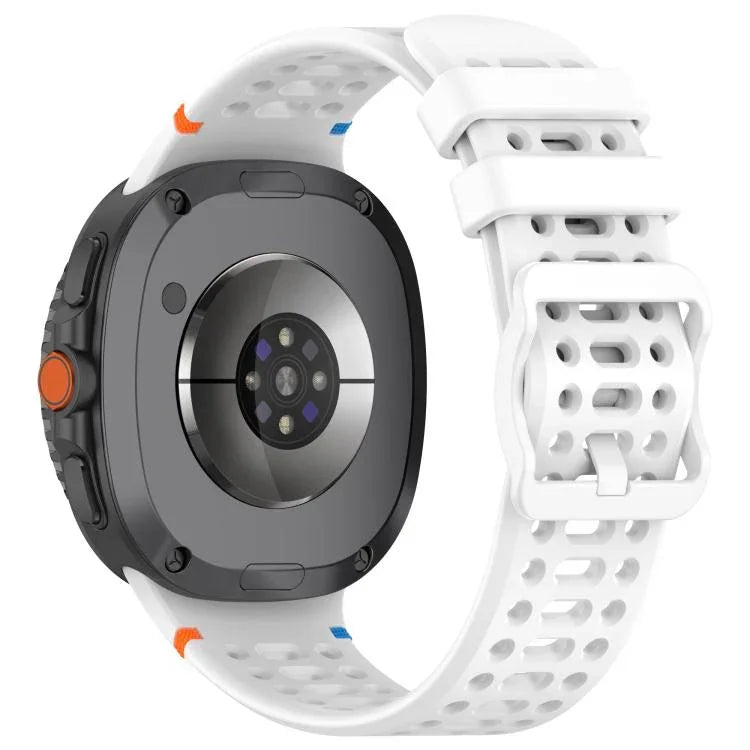 Eight-shaped Buckle Breathable Stitched Silicone Watch Band, For Samsung Galaxy Watch8 / Watch8 Classic