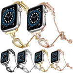 U-Shaped Diamond Bracelet Zinc Alloy Watch Band, For Apple Watch 46mm / 49mm / 45mm / 44mm, For Apple Watch 42mm / 41mm / 40mm / 38mm