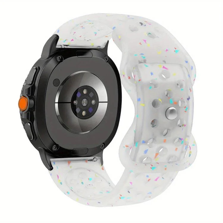 Eco-Friendly Granular Colorful Dots Silicone Watch Band, For Samsung Galaxy Watch8 / Watch8 Classic