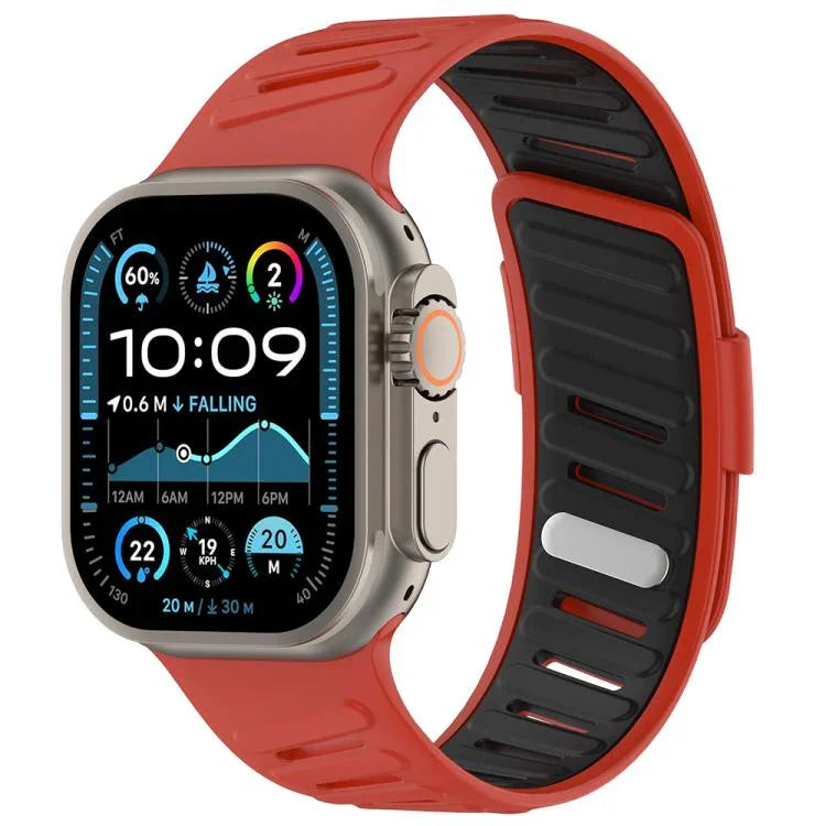 Oblique Buckle Breathable Two-Color Silicone Watch Band, For Apple Watch 46mm / 49mm / 45mm / 44mm