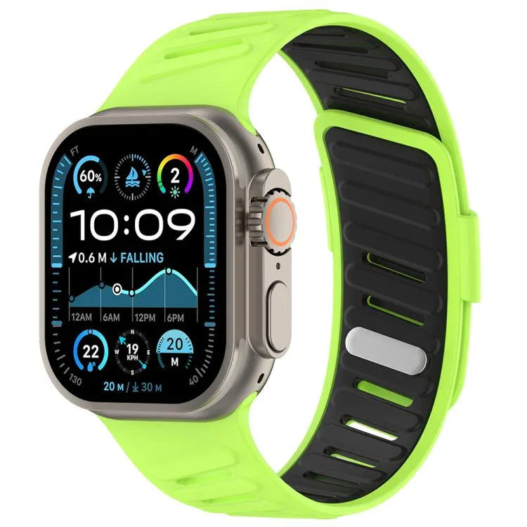 Oblique Buckle Breathable Two-Color Silicone Watch Band, For Apple Watch 46mm / 49mm / 45mm / 44mm