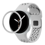 Rhombic Texture Bezel and Black Reverse Buckle Silicone Watch Band, For Samsung Galaxy Watch8 44mm, For Samsung Galaxy Watch8 40mm