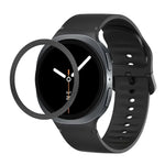 Rhombic Texture Bezel and Solid Color Stitched Silicone Watch Band, For Samsung Galaxy Watch8 44mm, For Samsung Galaxy Watch8 40mm