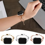 Copper-Inlaid Bear Zircon Bracelet Watch Band, For Apple Watch 46mm / 49mm / 45mm / 44mm, For Apple Watch 42mm / 41mm / 40mm / 38mm