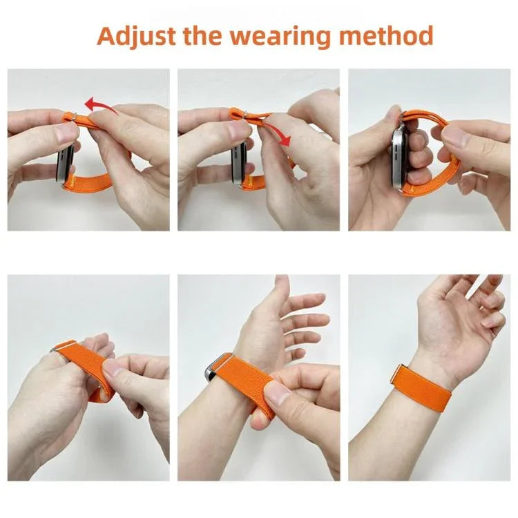 Adjustable Single Loop Elastic Nylon Watch Band, For Apple Watch 46mm / 49mm / 45mm / 44mm, For Apple Watch 42mm / 41mm / 40mm / 38mm