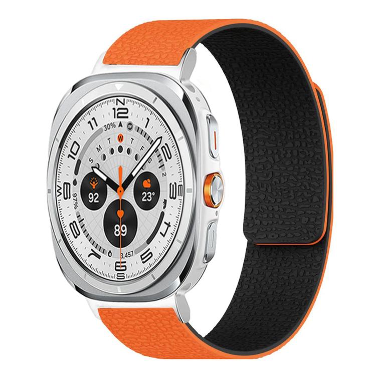 Lychee Texture Soft Magnetic Silicone Watch Band, For Samsung Galaxy Watch Ultra 47mm / Ultra 2025, For Samsung Galaxy Watch8 / 8 Classic