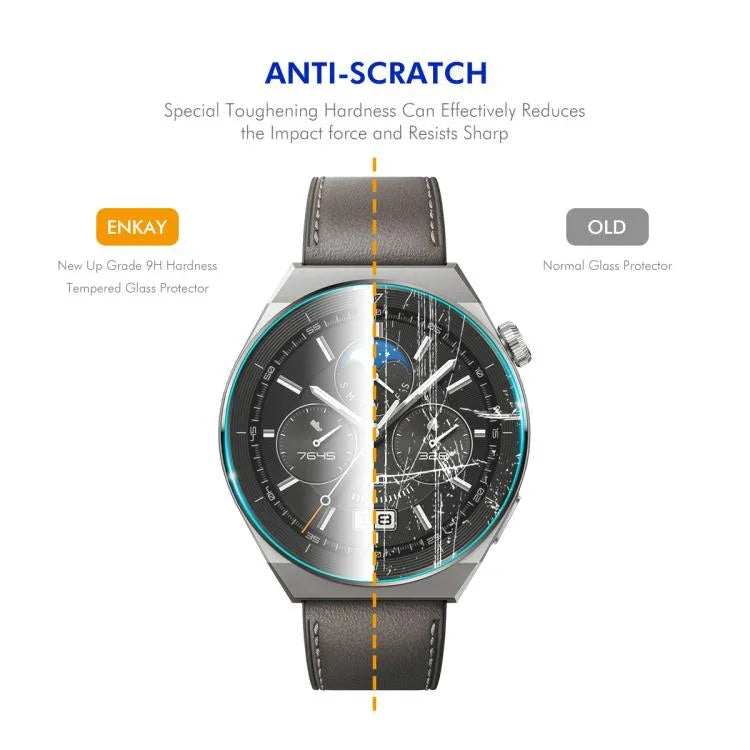 2pcs ENKAY 0.2mm 9H Tempered Glass Screen Protector Watch Film, For Nothing CMF Watch 3 Pro