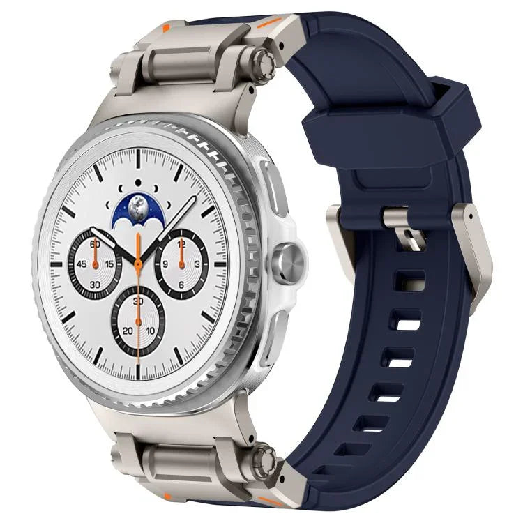 Explorer Metal Connector Silicone Watch Band, For Samsung Galaxy Watch8 / Watch8 Classic