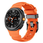 Black Buckle Sports Silicone Watch Band, For Samsung Galaxy Watch8 / Watch8 Classic