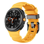Black Buckle Sports Silicone Watch Band, For Samsung Galaxy Watch8 / Watch8 Classic