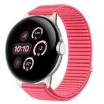 Woven Nylon Hook And Loop Fastener Metal Interface Watch Band, For Google Pixel Watch 4 / Watch 3 45mm, For Google Pixel Watch 4 / 3 / 2 / 1 41mm