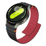 Wavy Grain Stitched Magnetic Silicone Watch Band, For Samsung Galaxy Watch 7 / 6 / 5 / 4