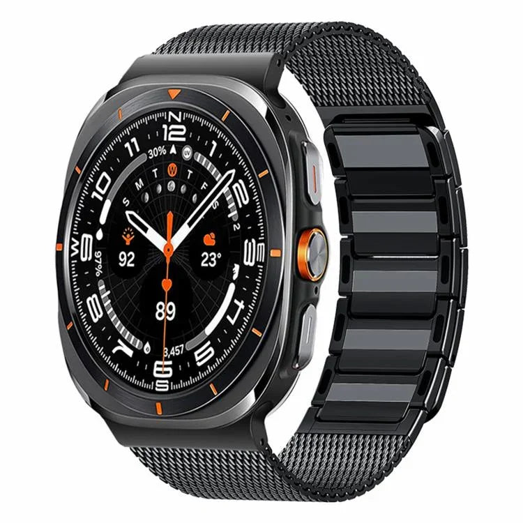Magnetic Woven I-Shaped Stainless Steel Watch Band, For Samsung Galaxy Watch Ultra 47mm / Ultra 2025