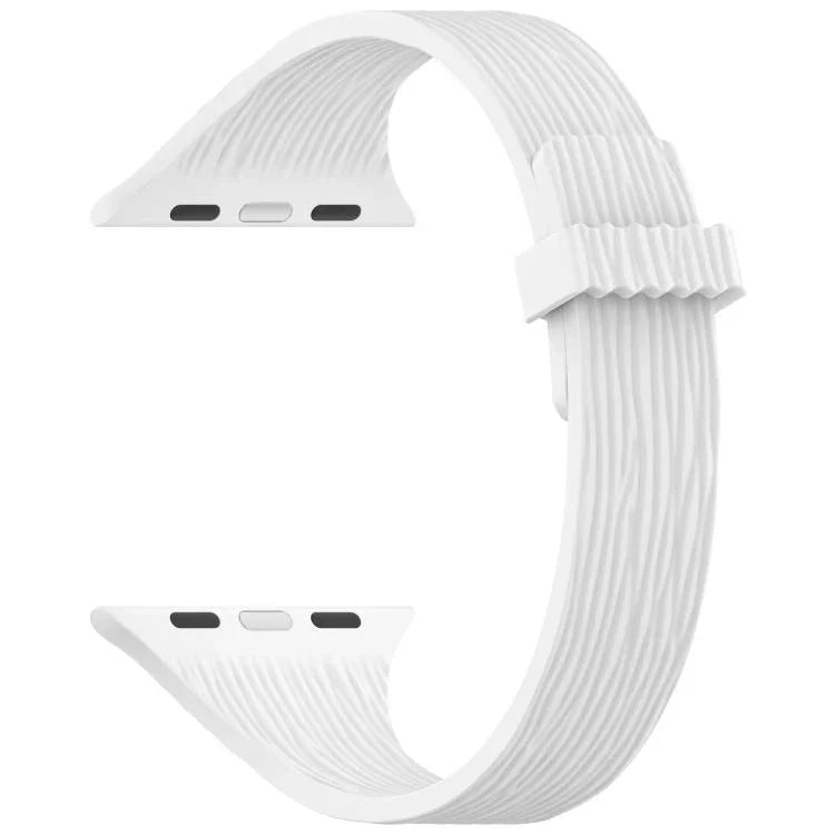 Water Wood Grain Small Waist Magnetic Silicone Watch Band, For Apple Watch 46mm / 49mm / 45mm / 44mm, For Apple Watch 42mm / 41mm / 40mm / 38mm