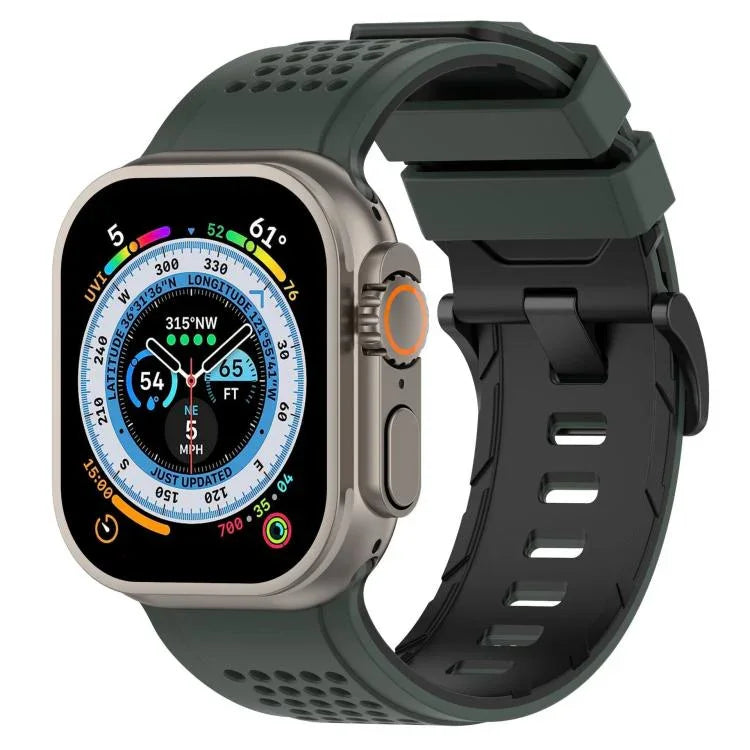 Check Design Breathable Silicone Watch Band, For Apple Watch 46mm / 49mm / 45mm / 44mm