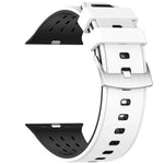 Vertical Holes Dual-Color Breathable Silicone Watch Band, For Apple Watch 46mm/ 49mm / 45mm / 44mm