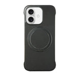 Frameless Leather-Skin PC MagSafe Holder Phone Case, For iPhone 16 Plus, For iPhone 16, For iPhone 15 Pro Max, For iPhone 15 Pro, For iPhone 15 Plus, For iPhone 15