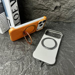 Frameless Leather-Skin PC MagSafe Holder Phone Case, For iPhone 14 Plus, For iPhone 14, For iPhone 14 Pro, For iPhone 14 Pro Max, For iPhone 13 Pro Max, For iPhone 13 Pro