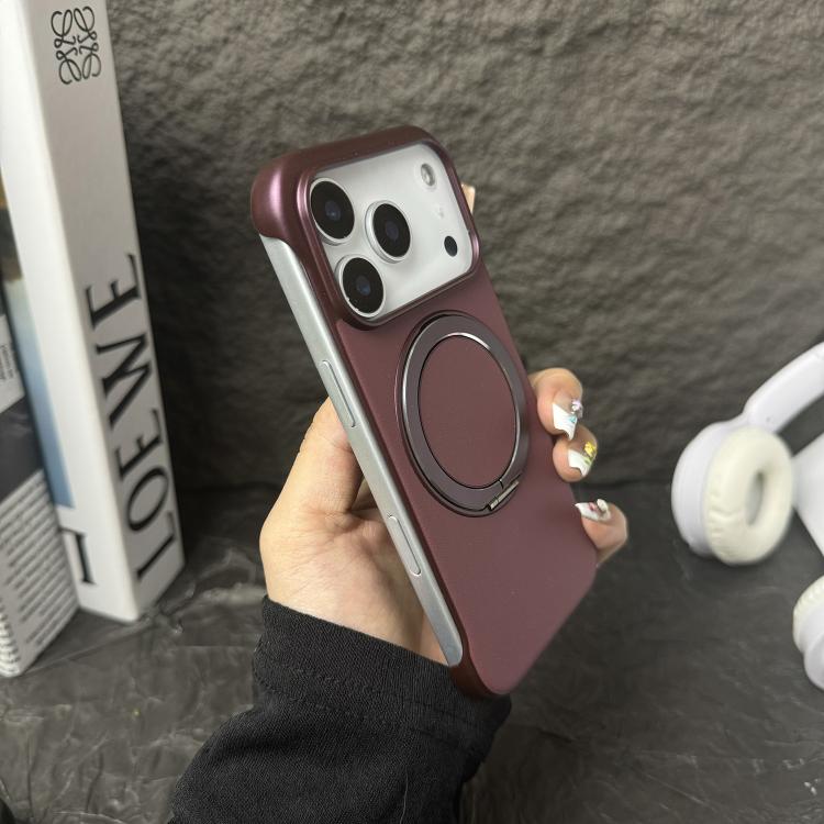 Frameless Leather-Skin PC MagSafe Holder Phone Case, For iPhone 17 Pro Max, For iPhone 17 Pro, For iPhone 17, For iPhone Air, For iPhone 16 Pro Max, For iPhone 16 Pro