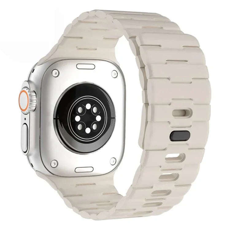 Horse-Embossed Single-Pin Magnetic Silicone Watch Band, For Apple Watch 46mm / 49mm / 45mm / 44mm