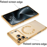 Right Angle Square Electroplated CD Pattern TPU MagSafe Phone Case, For iPhone 17 Pro Max, For iPhone 17 Pro, For iPhone 17, For iPhone Air, For iPhone 16 Pro Max, For iPhone 16 Pro