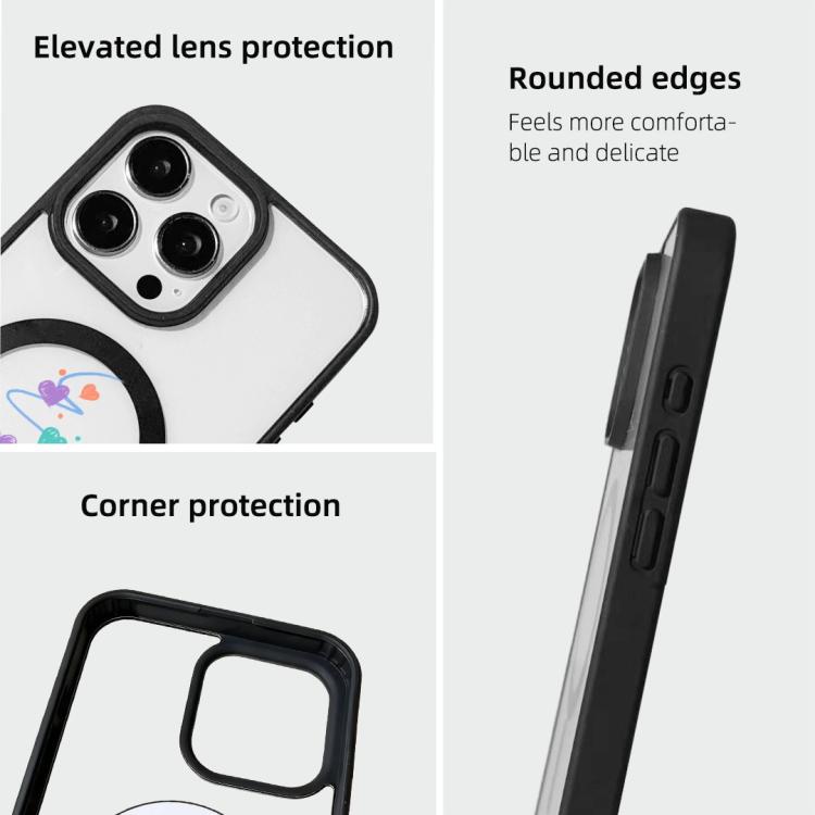 Christmas Series Strong Magnetic Painted Black Edge Phone Case, For iPhone 16 Pro Max, For iPhone 16 Pro, For iPhone 16