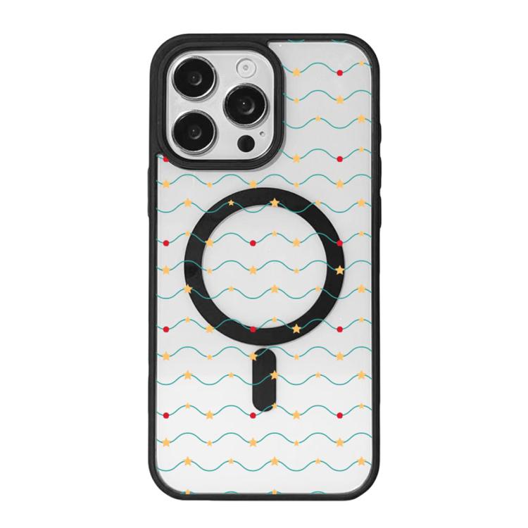 Christmas Series Strong Magnetic Painted Black Edge Phone Case, For iPhone 16 Pro Max, For iPhone 16 Pro, For iPhone 16