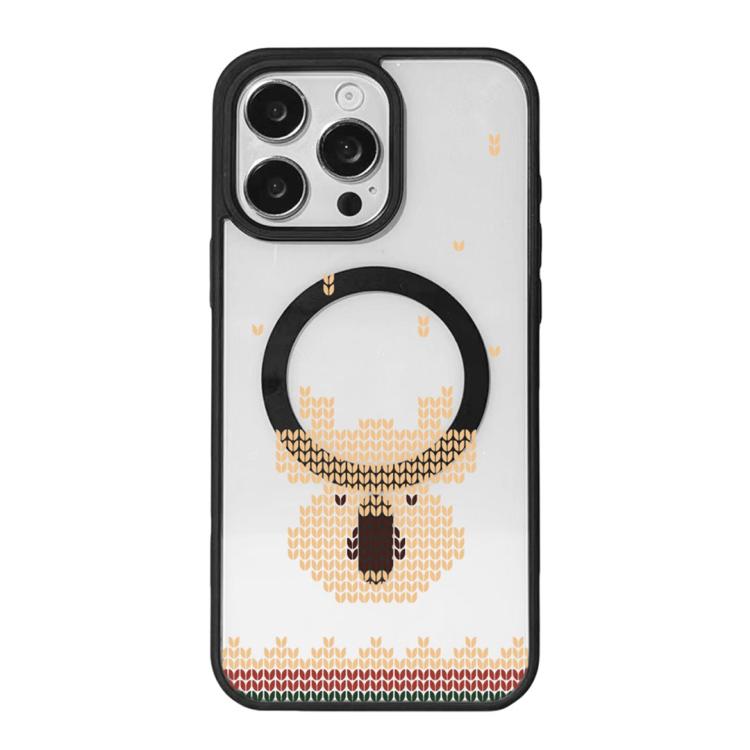 Christmas Series Strong Magnetic Painted Black Edge Phone Case, For iPhone 16 Pro Max, For iPhone 16 Pro, For iPhone 16