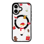 Christmas Series Strong Magnetic Painted Black Edge Phone Case, For iPhone 16 Pro Max, For iPhone 16 Pro, For iPhone 16