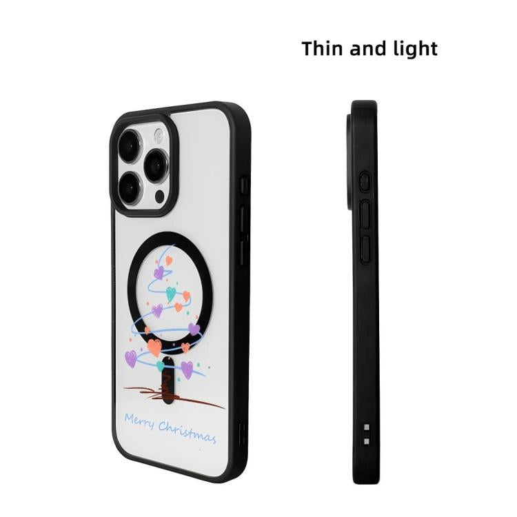 Christmas Series Strong Magnetic Painted Black Edge Phone Case, For  iPhone 15 Pro Max, For  iPhone 15 Pro