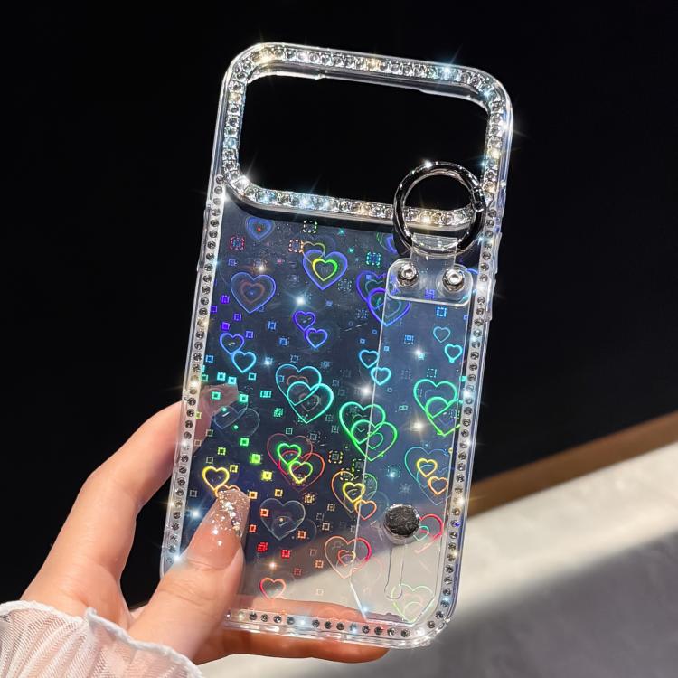 Rhinestone Glitter Wristband Holder Phone Case, For iPhone 17 Pro Max