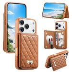 Mirror Rhombic Texture Metal Bow-knot Vegan Leather Card Bag Phone Case, For iPhone 17 Pro Max, For iPhone 17 Pro, For iPhone 17, For iPhone 16 Pro Max, For iPhone 16 Pro, For iPhone 16 Plus, For iPhone 16