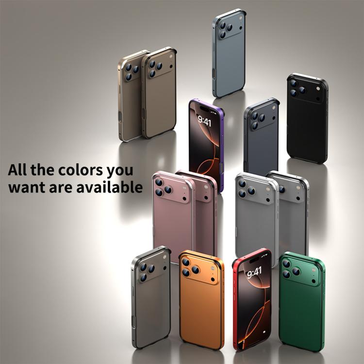Metal Hybrid Silicone Four-Corner Shockproof Cooling Phone Frame Case, For iPhone 17 Pro Max, For iPhone 17 Pro, For iPhone 17, For iPhone Air
