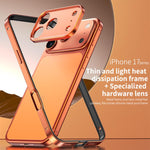Aluminum Alloy Hybrid Silicone Edge Thin Cooling Phone Frame Case with Metal Lens Frame, For iPhone 17 Pro Max, For iPhone 17 Pro