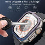 Titanium Metal Frame Tempered Glass Watch Film, For Apple Watch Ultra 49mm