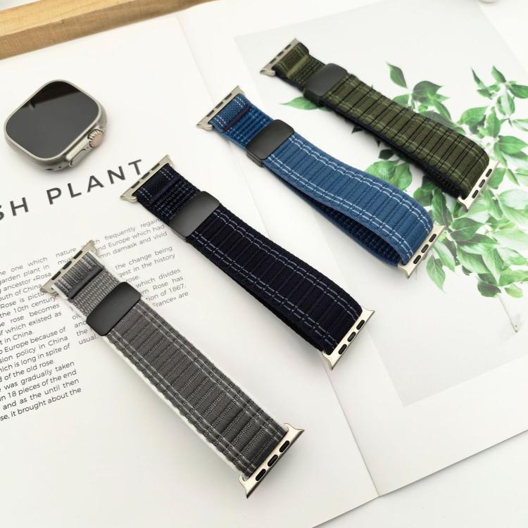 Magnetic Buckle Wave Pattern Nylon Watch Band, For Apple Watch 46mm / 49mm / 45mm / 44mm, For Apple Watch 42mm / 41mm / 40mm / 38mm