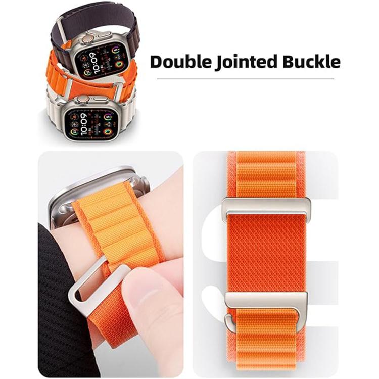 C Buckle Two-Section High Mountain Loop Nylon Watch Band, For Apple Watch 46mm / 49mm / 45mm / 44mm, For Apple Watch 42mm / 41mm / 40mm / 38mm