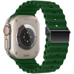 Refurbished Magnetic Buckle Ocean Silicone Watch Band, For Apple Watch 46mm / 49mm / 45mm / 44mm, For Apple Watch 42mm / 41mm / 40mm / 38mm